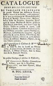 Catalogue d'une belle collection de tableaux originaux de grands maîtres des différentes ecoles by A. J. Paillet