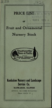 Cover of: Price list of fruit and ornamental nursery stock by Kankakee Nursery Company, Kankakee Nursery Company