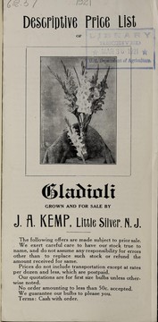 Cover of: Descriptive price list of gladioli