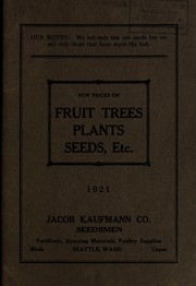 Cover of: New prices on fruit trees, plants, seeds, etc by Jacob Kaufmann Co