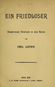 Cover of: Ein Friedloser: dramatische Dichtung in 4 Akten