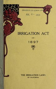 Cover of: Irrigation act of 1897