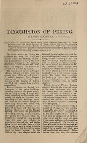 Cover of: Description of Peking