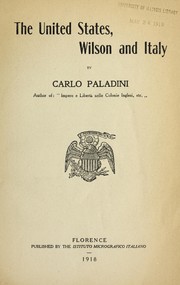 Cover of: The United States, Wilson and Italy