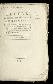 Cover of: Lettre d'un magistrat de province by Nicolas Bergasse