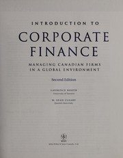 Cover of: Introduction to corporate finance: managing Canadian firms in a global environment