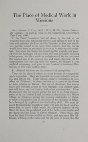 Cover of: Letters from medical missionaries relative to their chief difficulties, with suggestions as to the means of strengthening the medical missionary work