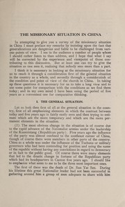 Cover of: The missionary situation in China ...: an address delivered at the Foreign missions conference on North America in Atlantic City, N.J. January 10-12, 1928