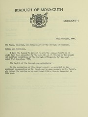 Cover of: [Report 1968] by Monmouth (Wales). Borough Council