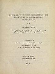 Cover of: Structure and function of the idealizing process by Edward Rust Lewis