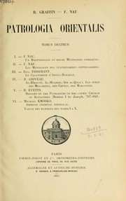 Cover of: Patrologia Orientalis: Tomus Decimus by 