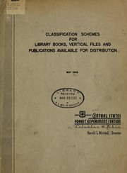 Cover of: Classification schemes for library books, vertical files and publications available for distribution