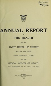 Cover of: [Report 1952] by Newport (Wales). County Council