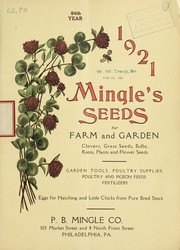 Cover of: 1921 Mingle's seeds for farm and garden by P.B. Mingle & Co
