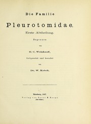 Die Familie Pleurotomidae by H. C. Weinkauff