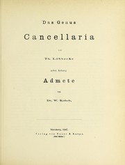 Die Genus Cancellaria by Th Löbbecke