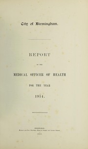 Cover of: [Report 1914] by Birmingham (England). Council