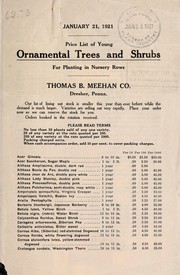 Cover of: Price list of young ornamental trees and shrubs by Thomas B. Meehan Co