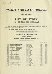 Cover of: Ready for late orders: list of stock in storage cellar