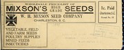 Cover of: Wholesale price list by W.H. Mixson Seed Co. (Charleston, S.C.)