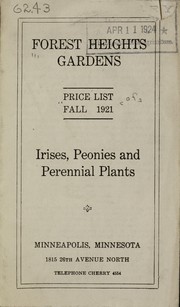 Cover of: Price list fall 1921 by Forest Heights Gardens