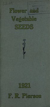 Cover of: Flower and vegetable seeds: 1921
