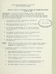 Cover of: Summary of replies to questions on orientation gathered from seminar of May 9, 1956 by United States. Department of Agriculture. Training Officers Seminar, United States. Department of Agriculture. Training Officers Seminar