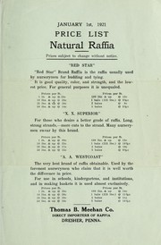 Cover of: Price list: natural raffia
