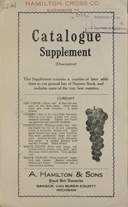 Cover of: Catalogue supplement (descriptive)