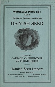 Cover of: Wholesale price list 1921: for market gardeners and florists