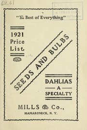 Cover of: 1921 price list: seeds and bulbs