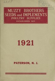 Cover of: Seeds and implements, poultry supplies: 1921