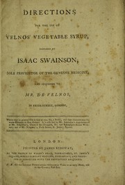 Directions for the use of Velnos' vegetable syrup by Isaac Swainson