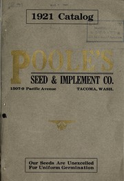 1921 catalog [of] Poole's Seed & Implement Co by Poole's Seed & Implement Co