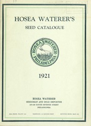 Cover of: Hosea Waterer's seed catalogue: 1921