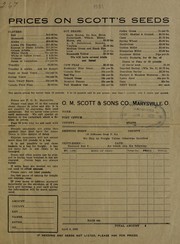 Cover of: Prices on Scott's seeds by O.M. Scott & Sons