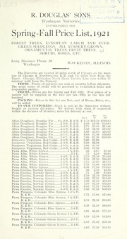 Cover of: Spring-fall price list, 1921