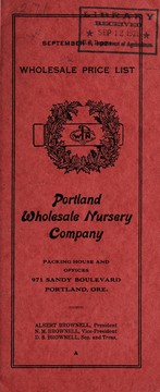 Wholesale price list by Portland Wholesale Nursery Company