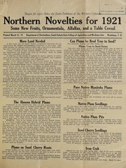 Northern novelties for 1921 by South Dakota State College of Agriculture and Mechanic Arts