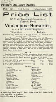 Cover of: Price list of fruit trees and ornamental nursery stock: Fall 1921