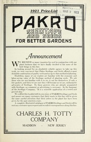 Pakro seedtape and seeds for better gardens by Charles H. Totty (Firm)