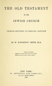 Cover of: The Old Testament in the Jewish church by W. Robertson Smith