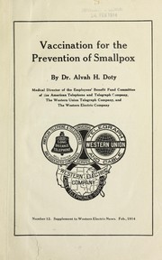 Cover of: Vaccination for the prevention of smallpox