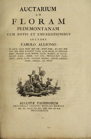 Cover of: Auctarium ad floram pedemontanam: cum notis et emendationibus