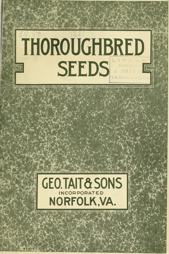 A catalogue of thoroughbred seeds by Geo. Tait & Sons, Inc