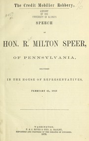 The Credit Mobilier robbery by Robert Milton Speer