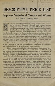 Cover of: Descriptive price list of improved varieties of chestnut and walnut by E.A. Riehl (Firm), E.A. Riehl (Firm)