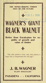 Cover of: Wagner's giant black walnut: better than eucalyptus for rapidity of growth and value of timber