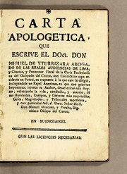 Carta apologetica by Miguel de Yturrizara