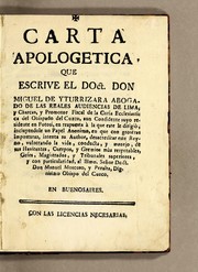 Cover of: Carta apologetica by Miguel de Yturrizara